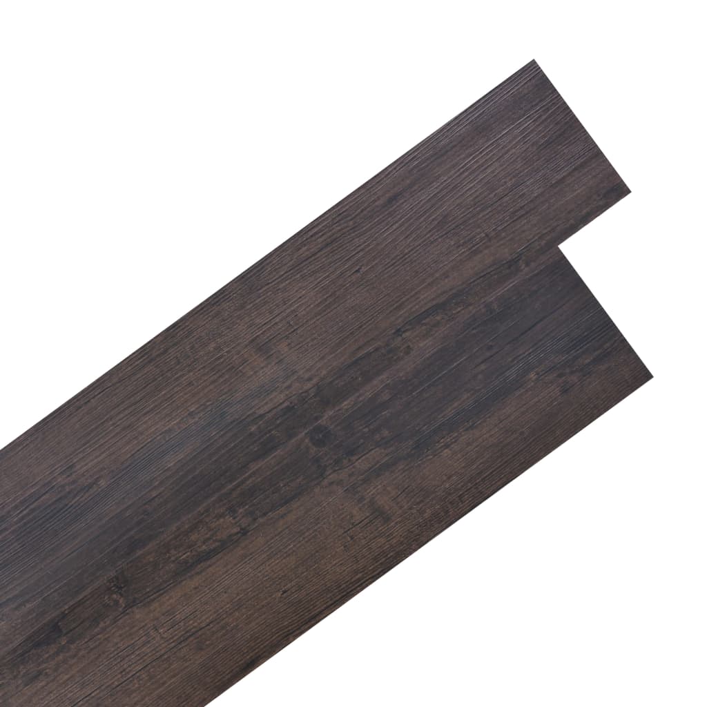 vidaXL Samolepící podlahová krytina PVC 5,02 m² 2 mm tmavě hnědá