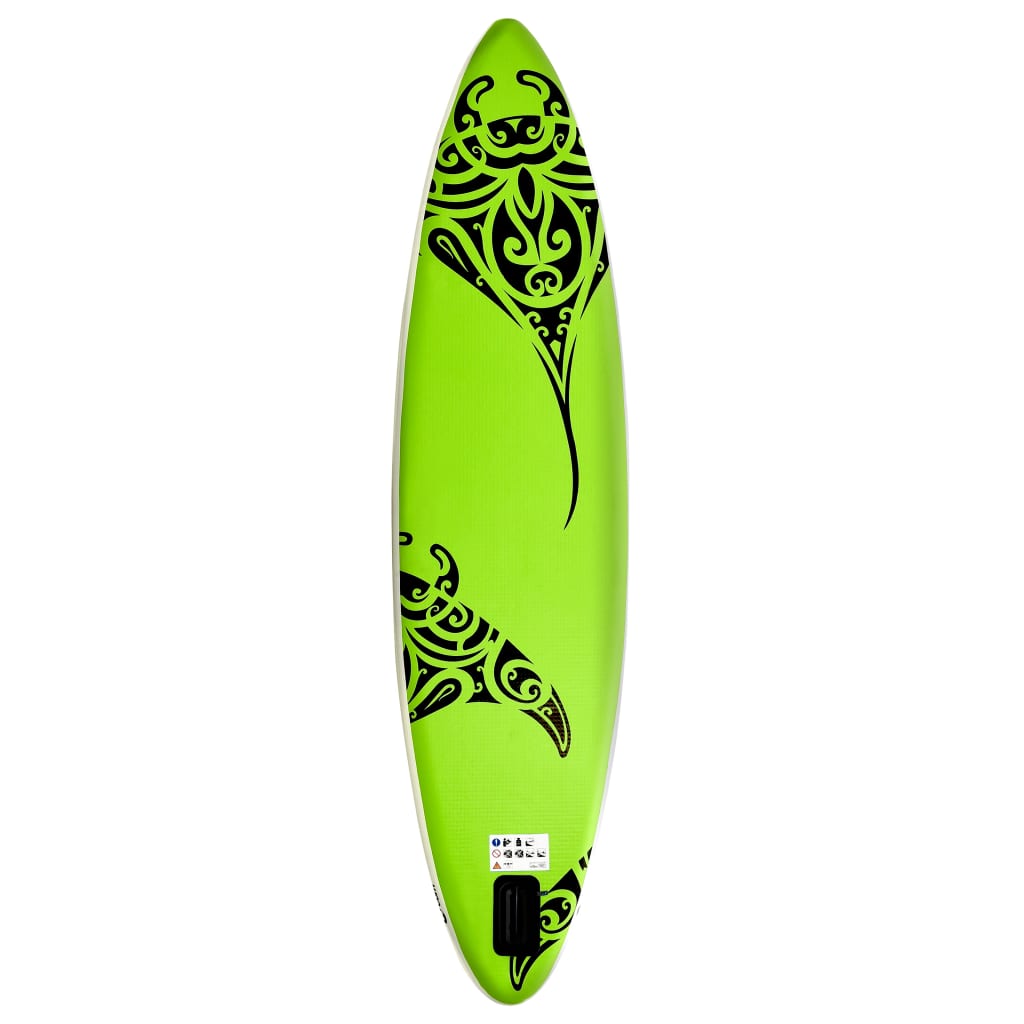 vidaXL Nafukovací SUP paddleboard 320 x 76 x 15 cm zelený