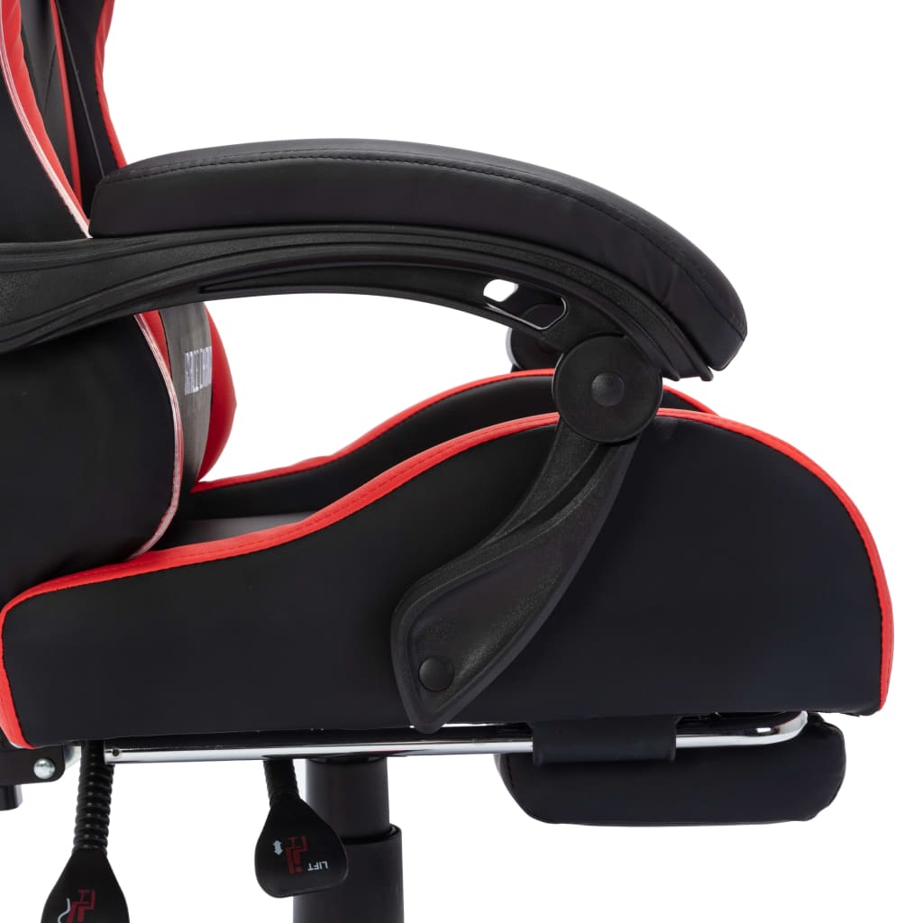 vidaXL Herní židle s RGB LED podsvícením červeno-černá faux kůže
