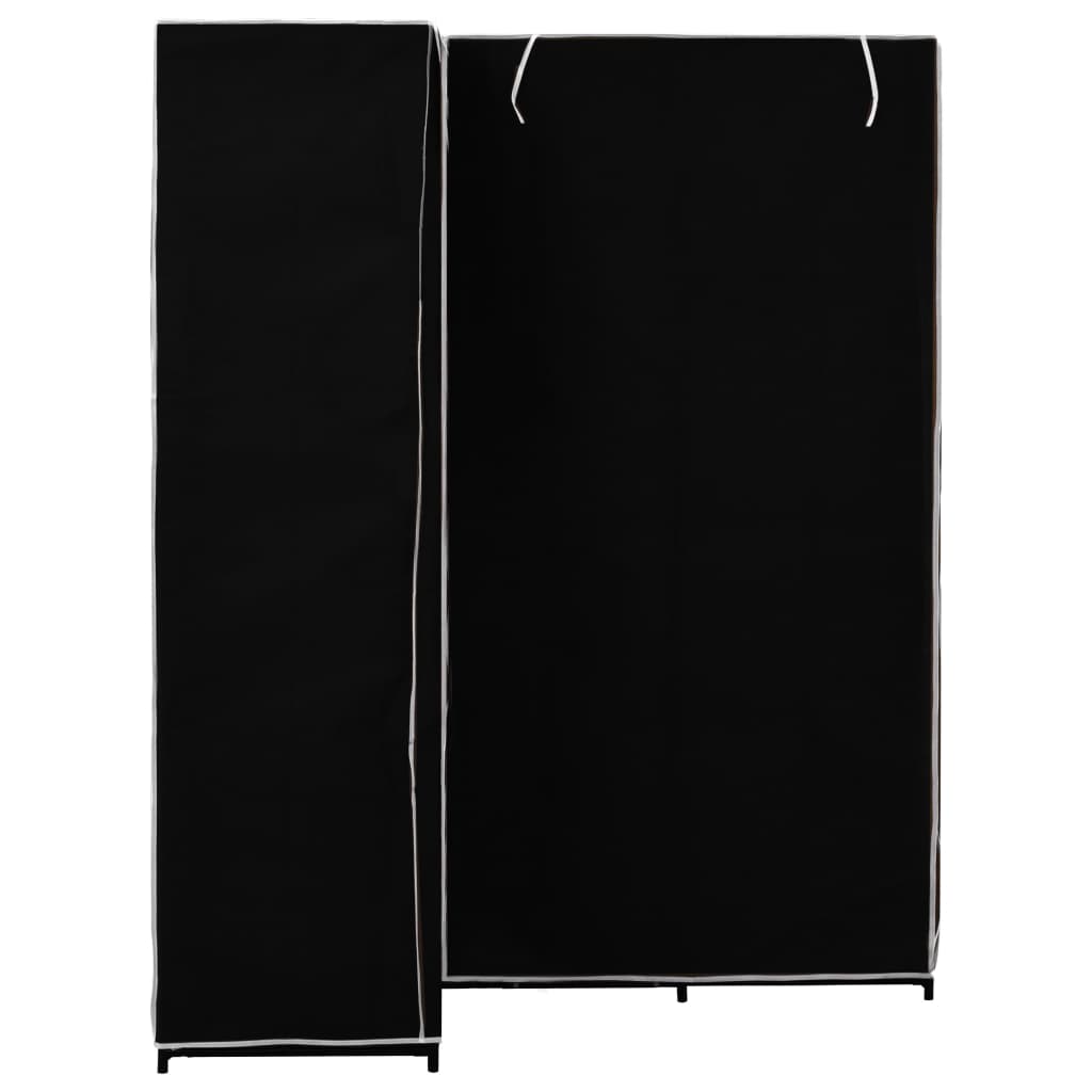 vidaXL Rohová šatní skříň černá 130 x 87 x 169 cm