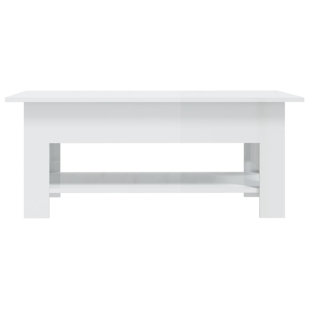 vidaXL Konferenční stolek bílý vysoký lesk 102x55x42 cm dřevotříska