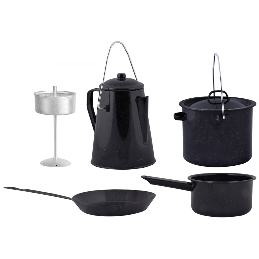 Esschert Design Čtyřdílný set pro venkovní vaření černý FF215