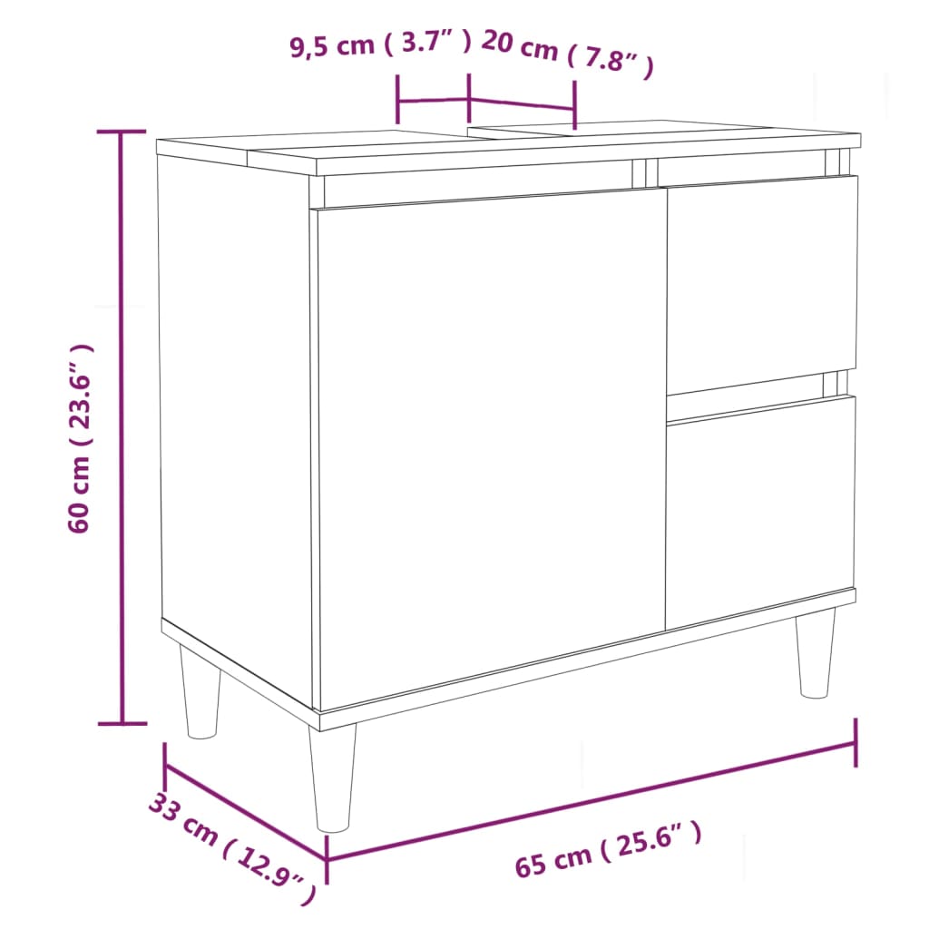 vidaXL 3dílný set koupelnových skříněk bílý kompozitní dřevo