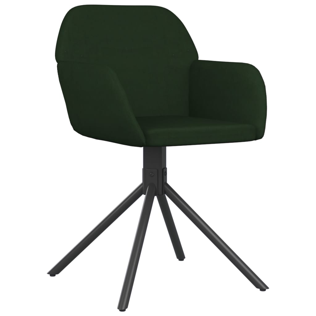 vidaXL Otočné jídelní židle 2 ks tmavě zelené samet