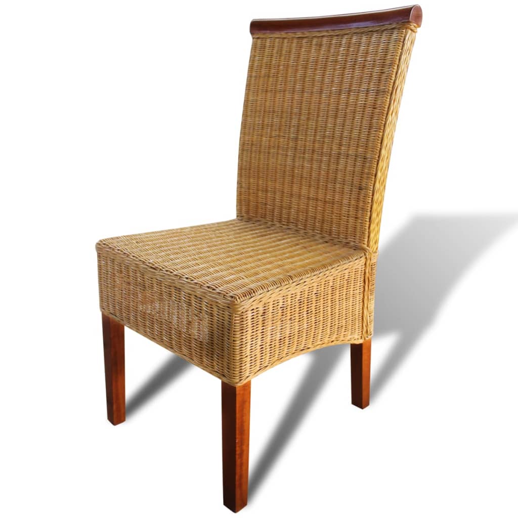 vidaXL Jídelní židle 6 ks hnědé přírodní ratan