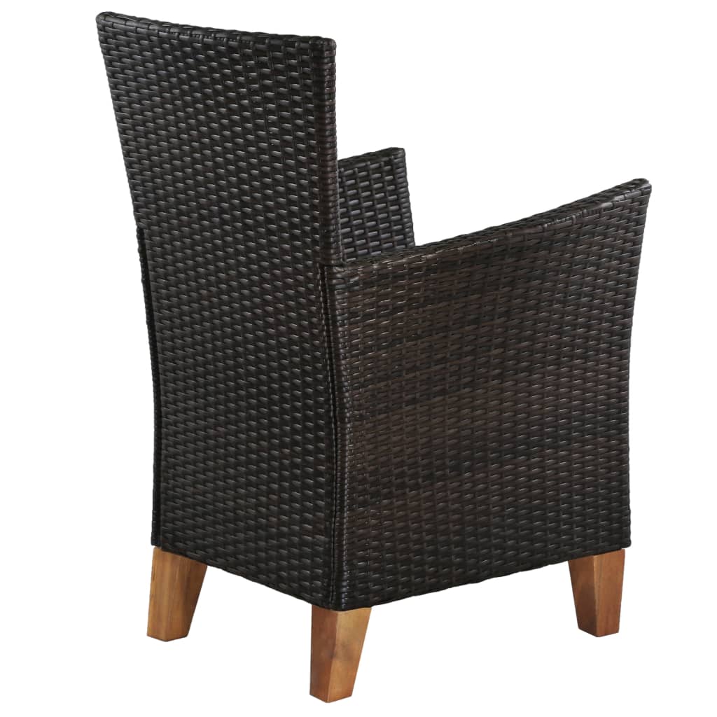 vidaXL Zahradní židle 2 ks s poduškami polyratan hnědé