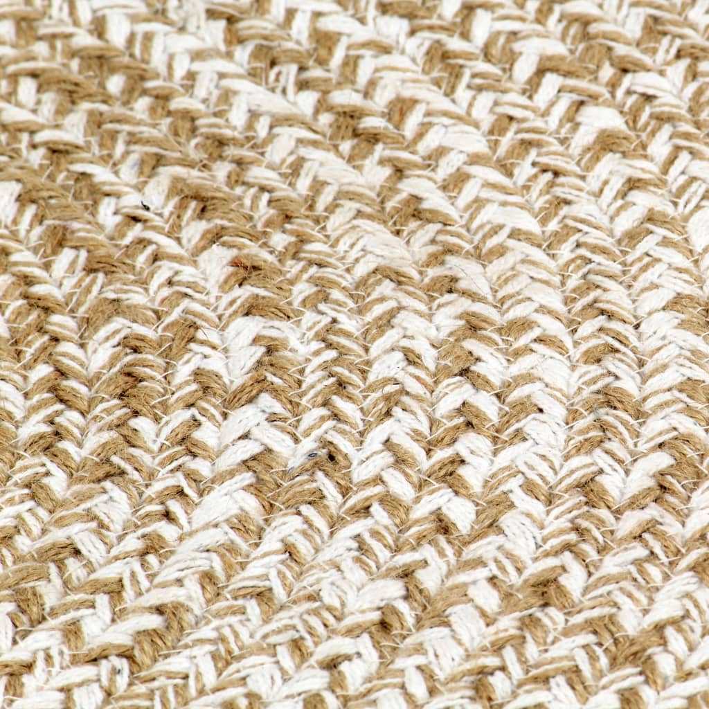 vidaXL Ručně vyráběný koberec juta bílý a přírodní 120 cm