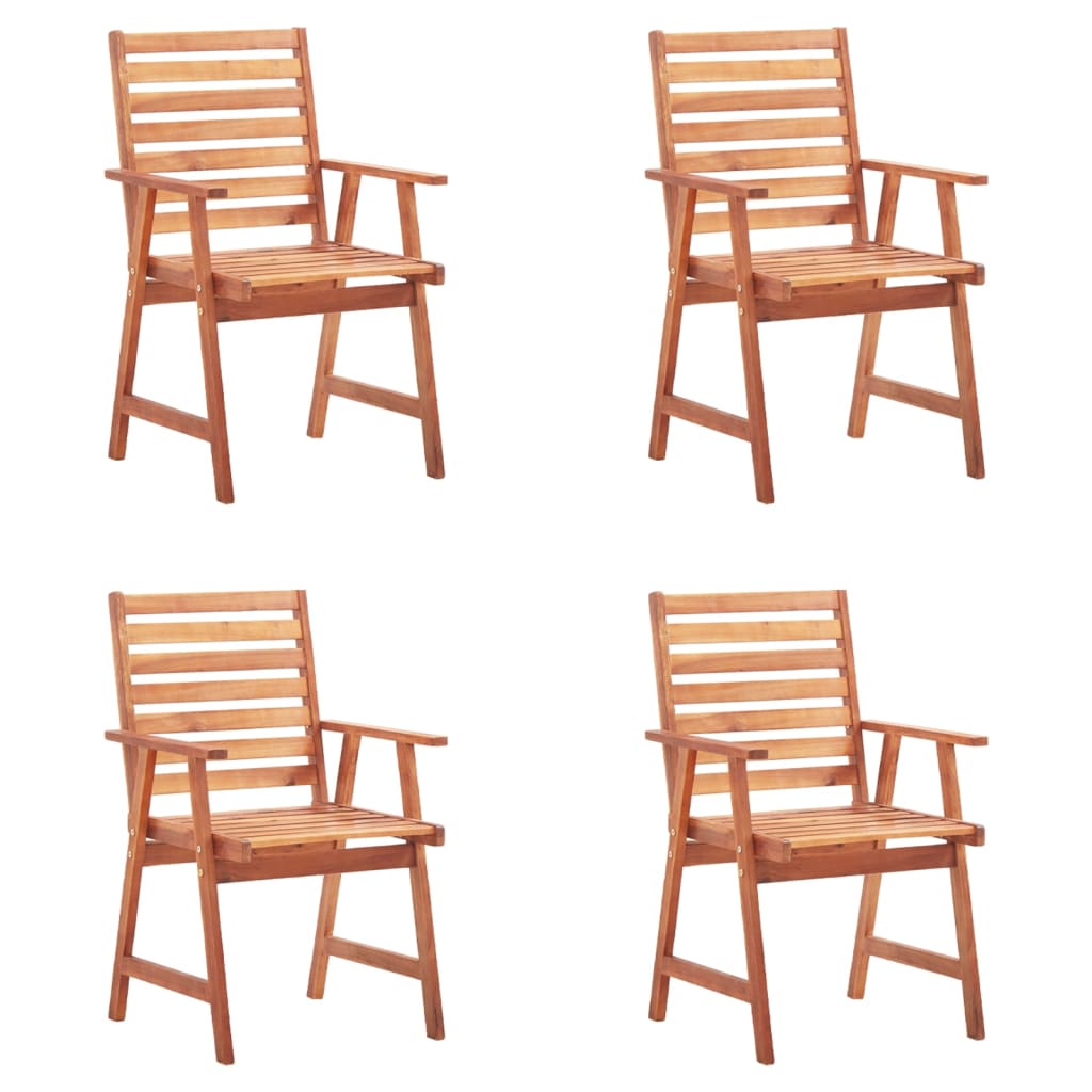 vidaXL Zahradní jídelní židle 4 ks s poduškami masivní akáciové dřevo