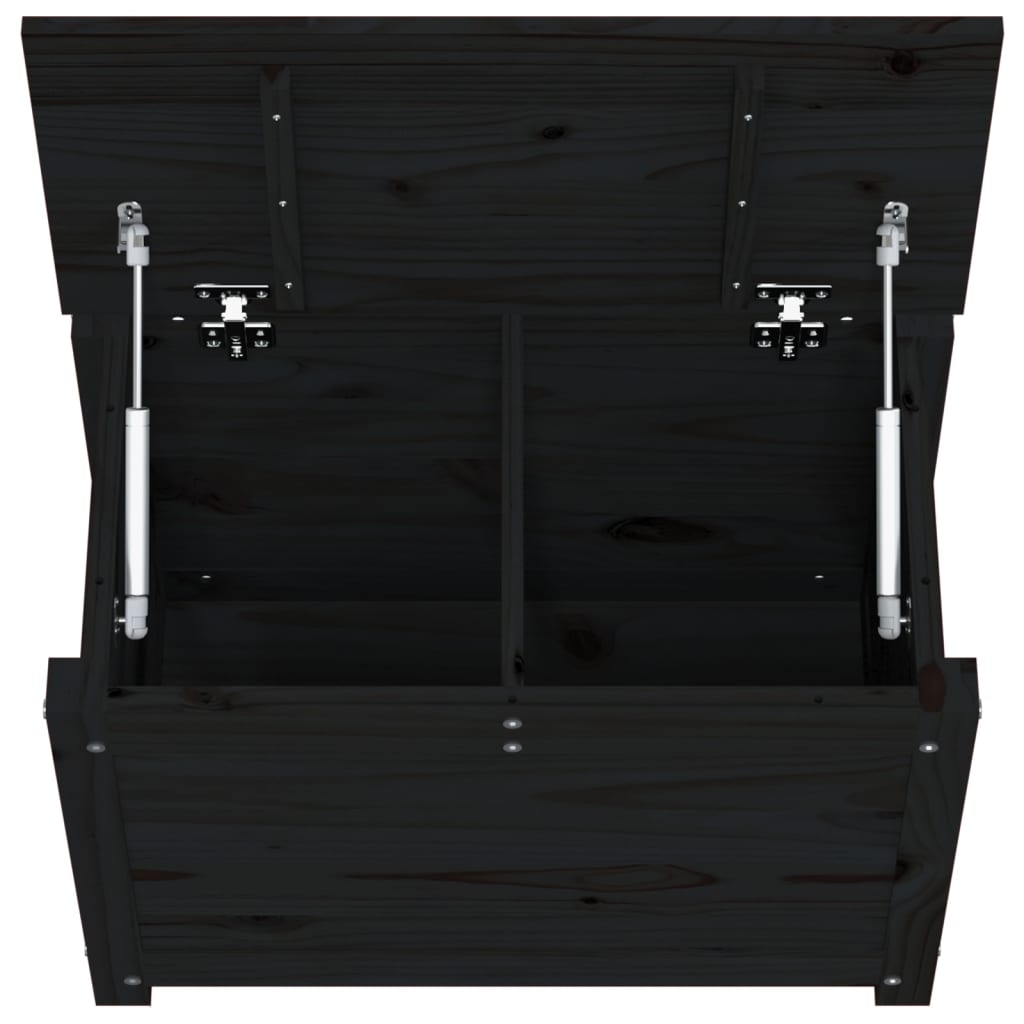 vidaXL Úložný box černý 60x32x45,5 cm masivní borové dřevo