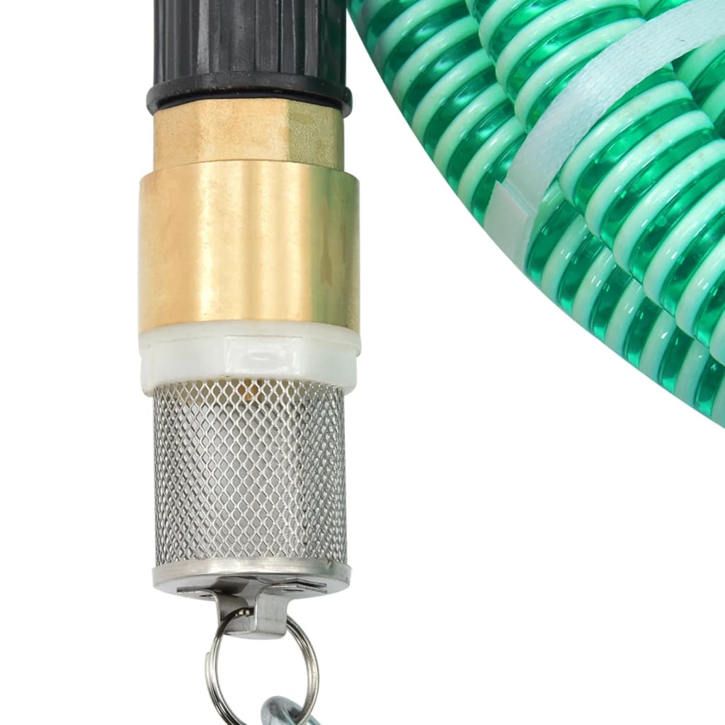 vidaXL Sací hadice s mosaznými konektory zelená 1,1" 15 m PVC