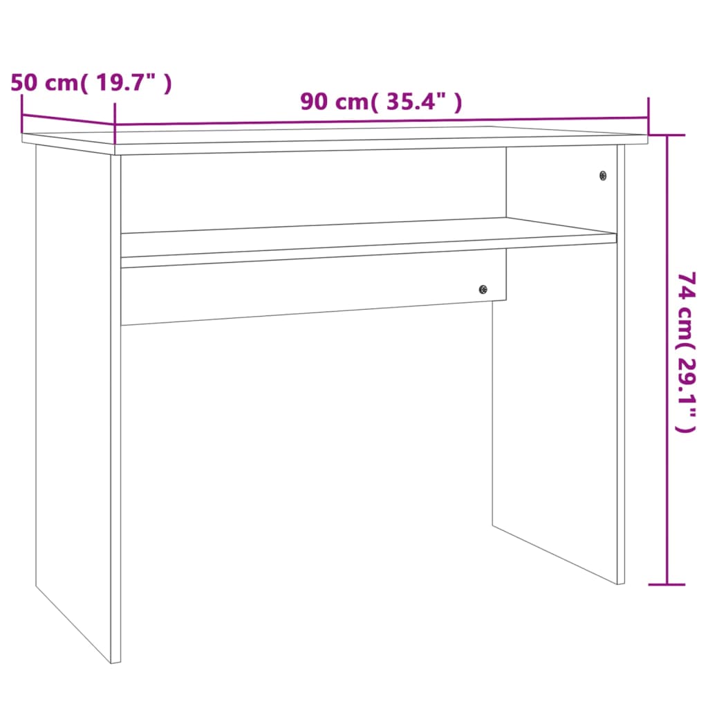 vidaXL Psací stůl betonově šedý 90 x 50 x 74 cm dřevotříska