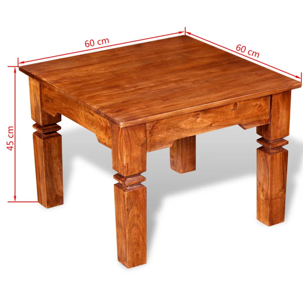 vidaXL Konferenční stolek masivní dřevo 60 x 60 x 45 cm