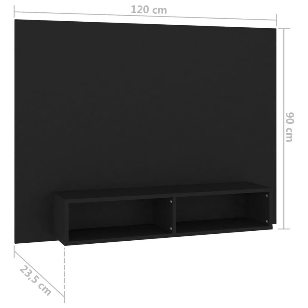 vidaXL Nástěnná TV skříňka černá 120 x 23,5 x 90 cm dřevotříska