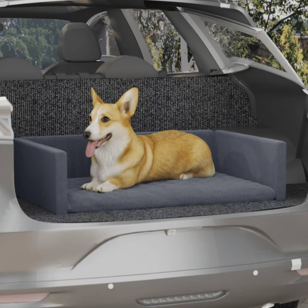 vidaXL Pelíšek pro psy do kufru auta šedý 110 x 70 cm lněný vzhled