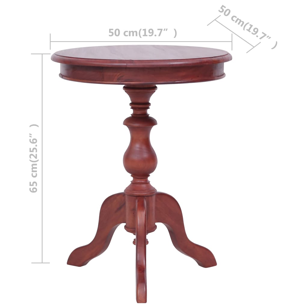 vidaXL Odkládací stolek hnědý 50 x 50 x 65 cm masivní mahagon