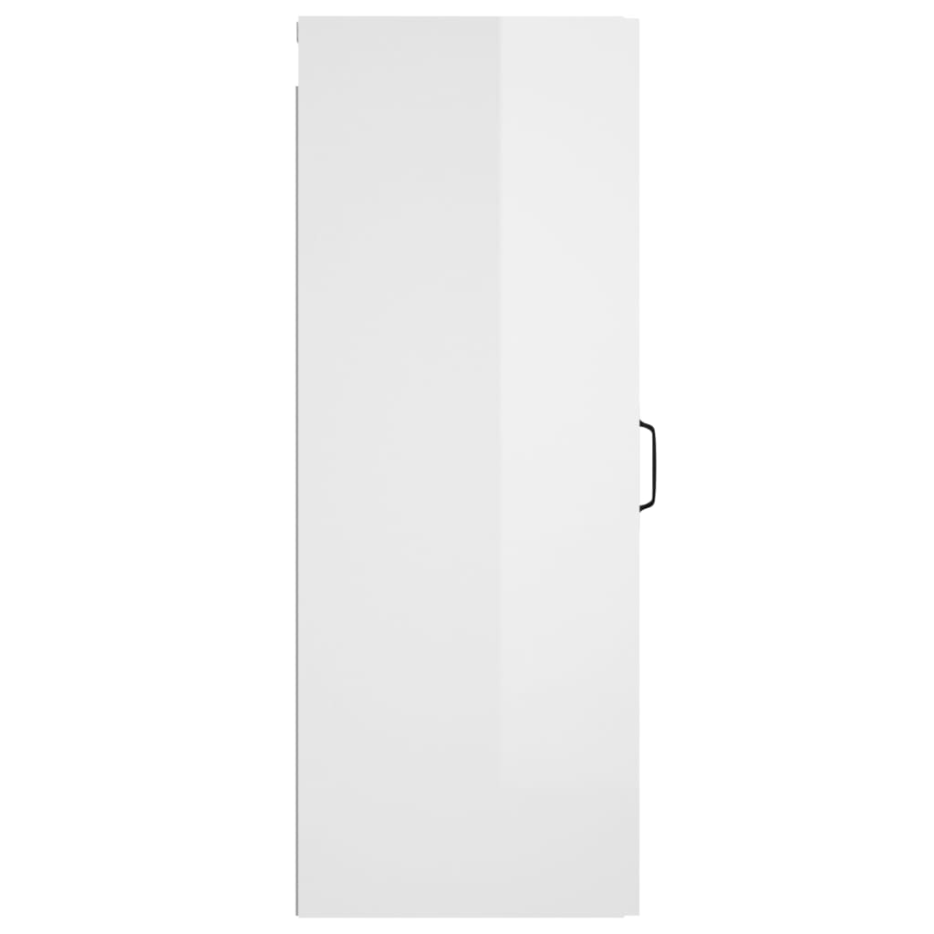 vidaXL Závěsná skříňka lesklá bílá 34,5 x 34 x 90 cm kompozitní dřevo
