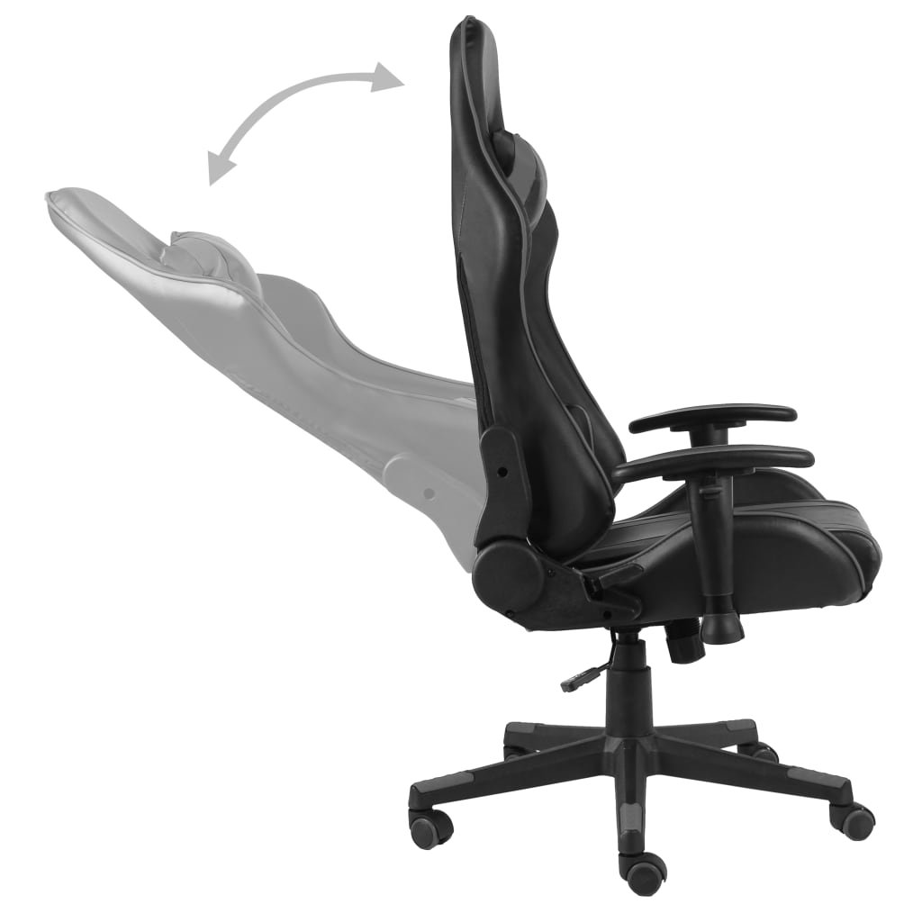 vidaXL Otočná herní židle šedá PVC