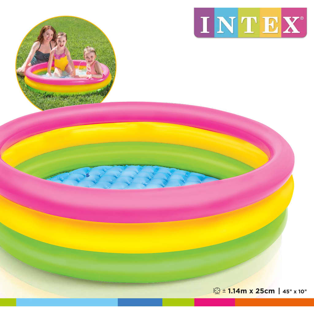 Intex Nafukovací bazén 3 kruhy 114 x 25 cm