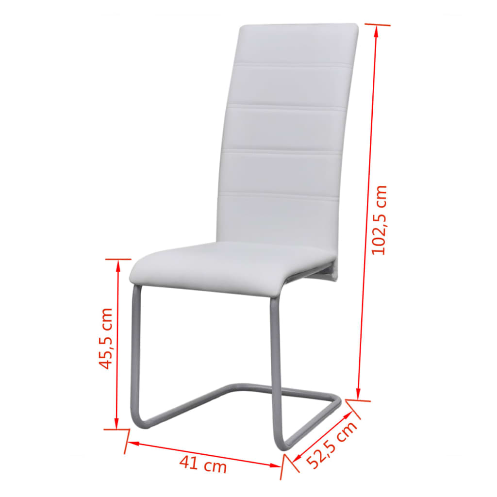 vidaXL Konzolové jídelní židle 4 ks bílé umělá kůže