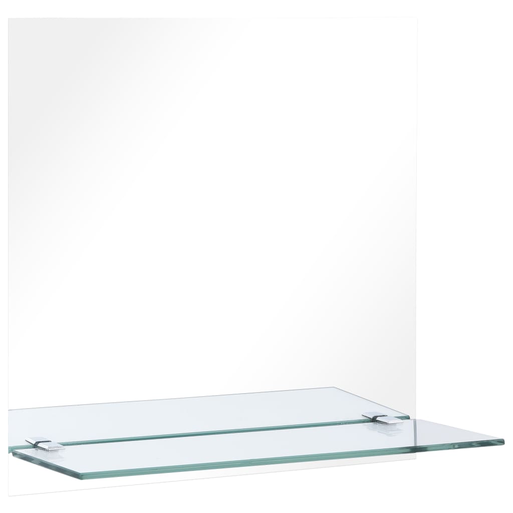 vidaXL Nástěnné zrcadlo s policí 40 x 40 cm tvrzené sklo