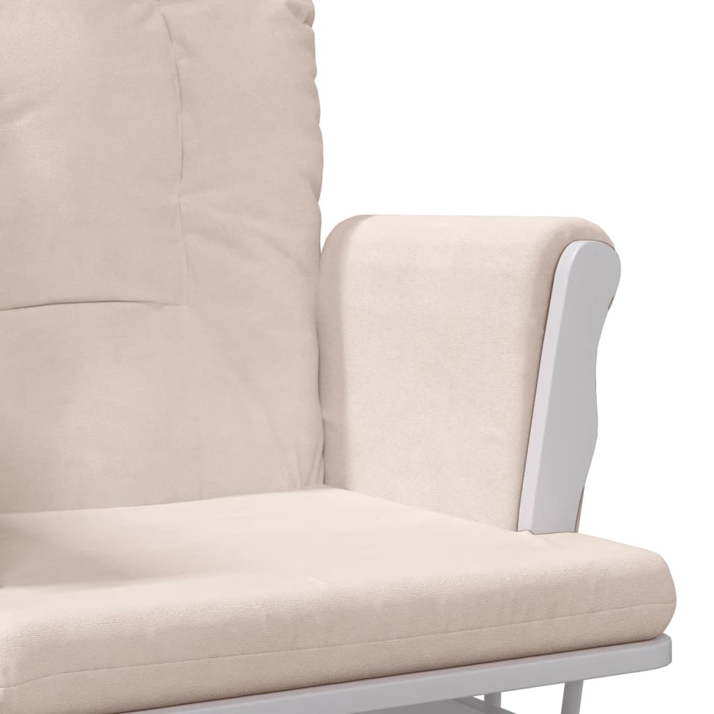 vidaXL Křeslo glider se stoličkou světle růžové textil