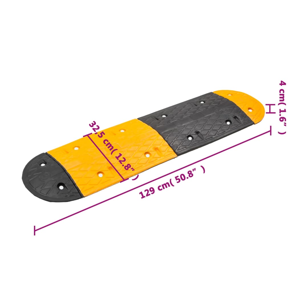 vidaXL Zpomalovací práh žlutý a černý 226 x 32,5 x 4 cm pryž