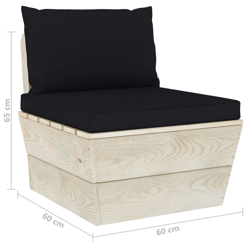 vidaXL 6dílná zahradní sedací souprava z palet + podušky smrkové dřevo