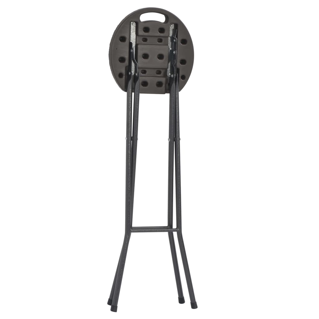 vidaXL Skládací barové stoličky 2 ks HDPE a ocel hnědé ratanový vzhled