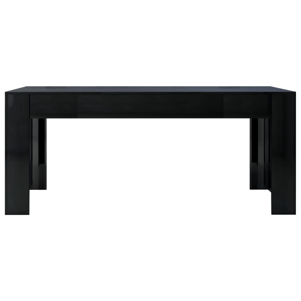 vidaXL Jídelní stůl černý s vysokým leskem 180 x 90 x 76 cm dřevotříska