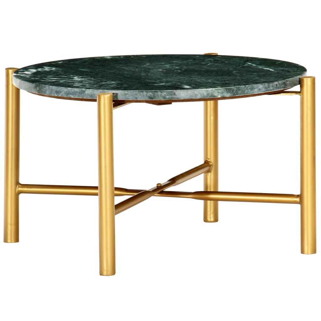 vidaXL Konferenční stolek zelený 60x60x35cm pravý kámen mramorový vzor