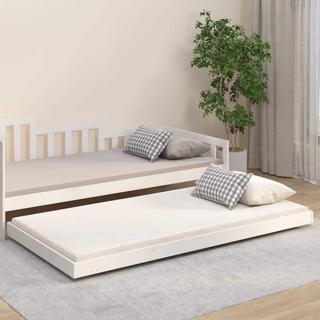 vidaXL Rám postele bílý 90 x 200 cm masivní borovice