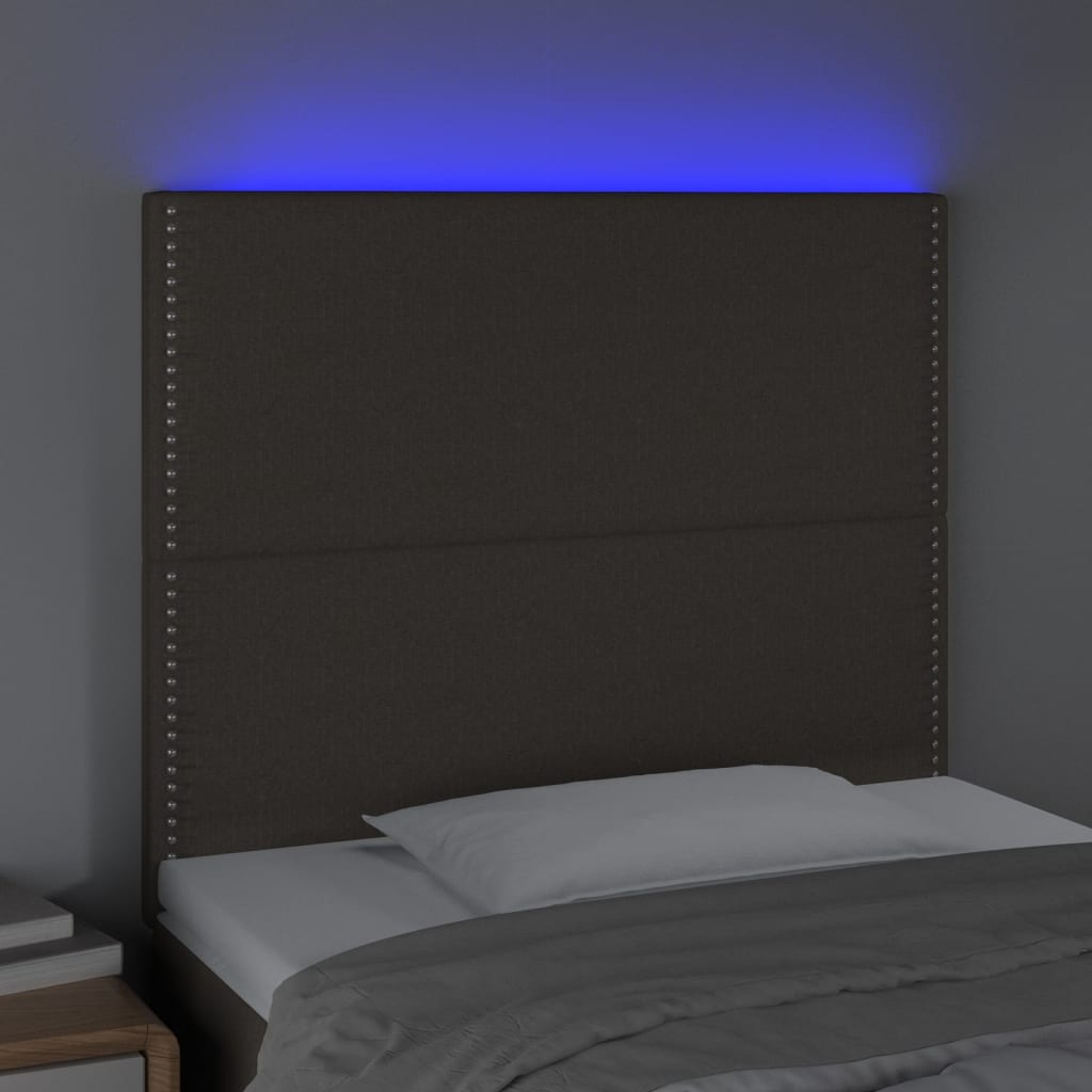 vidaXL Čelo postele s LED taupe 80x5x118/128 cm textil