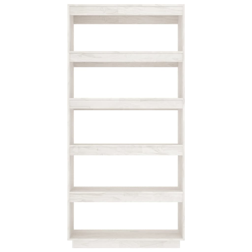 vidaXL Knihovna / dělicí stěna bílá 80 x 35 x 167 cm masivní borovice