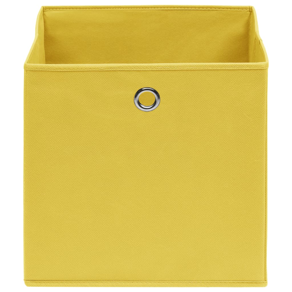 vidaXL Úložné boxy 4 ks netkaná textilie 28 x 28 x 28 cm žluté