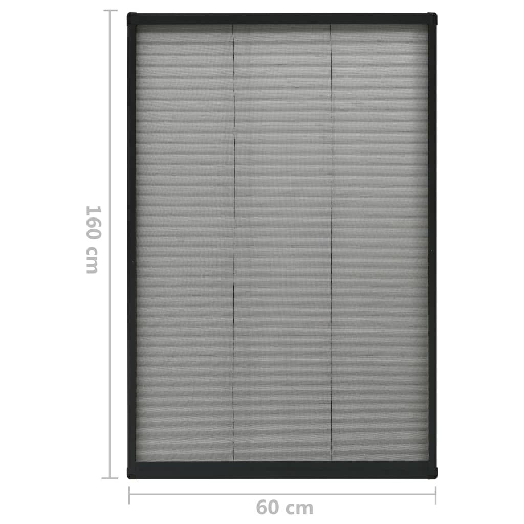 vidaXL Plisovaná okenní síť proti hmyzu hliník antracitová 60 x 160 cm