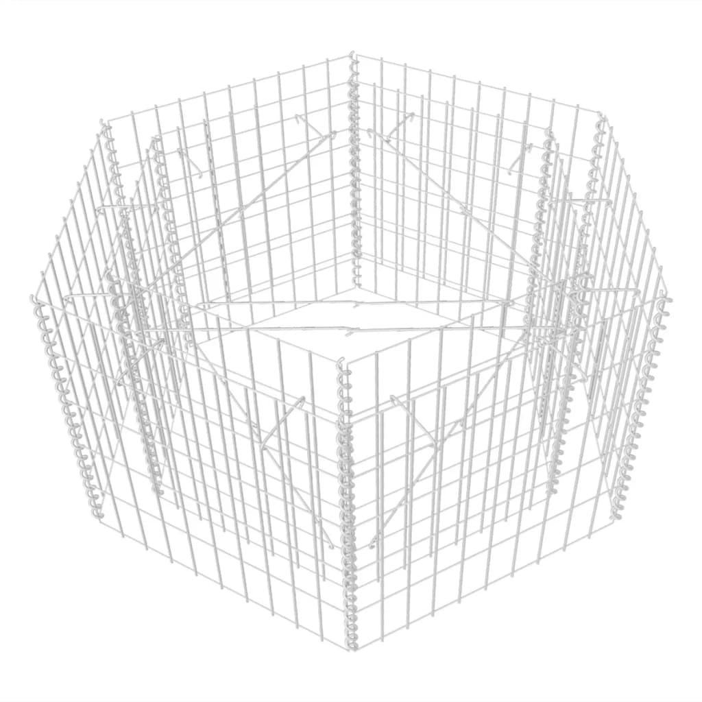 vidaXL Šestihranný gabionový vyvýšený záhon 100 x 90 x 50 cm
