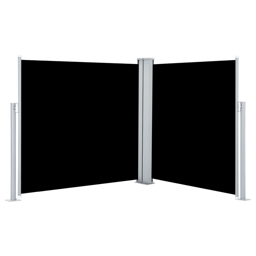 vidaXL Zatahovací boční markýza černá 117 x 600 cm