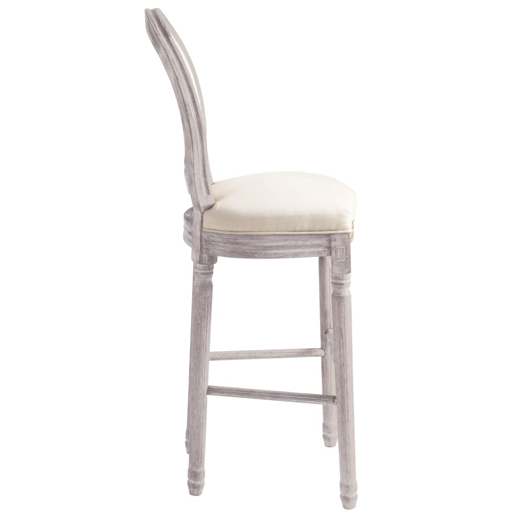 vidaXL Barové židle 2 ks bílé lněné