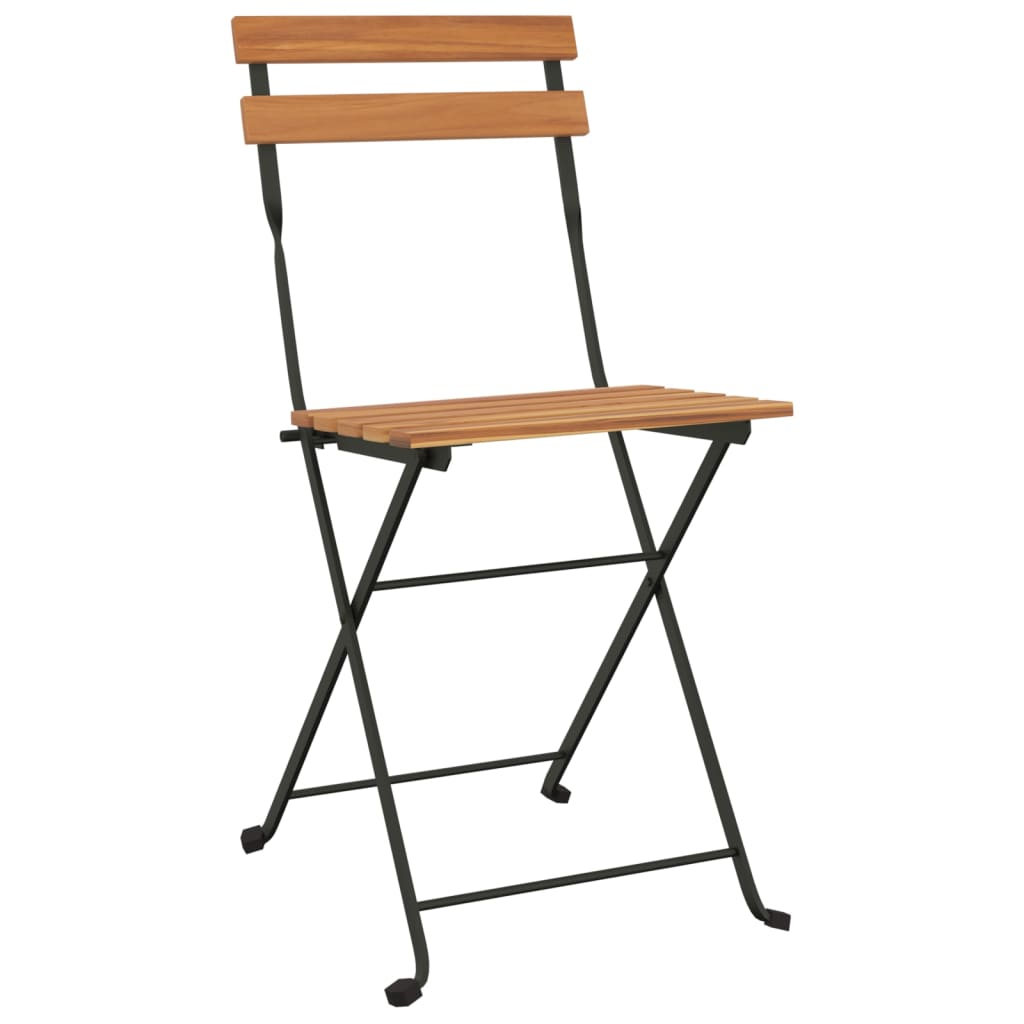 vidaXL Skládací bistro židle 2 ks masivní teakové dřevo a ocel
