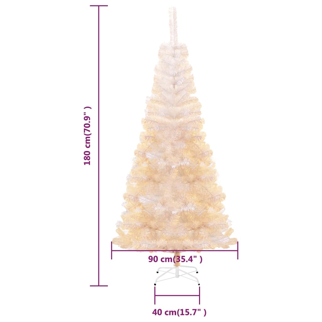 vidaXL Umělý vánoční stromek s duhovým jehličím bílý 180 cm PVC