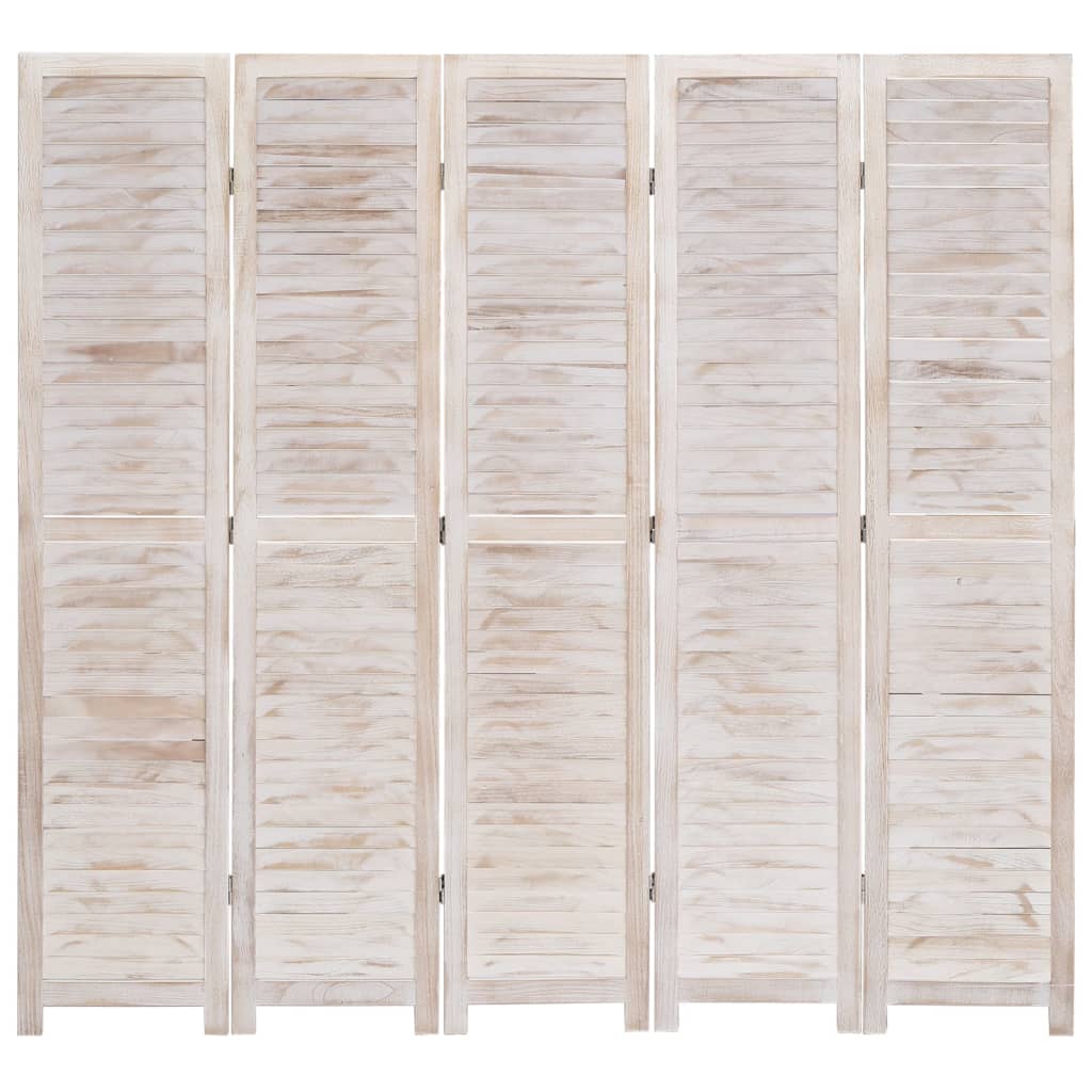 vidaXL 6dílný paraván bílý 210 x 165 cm dřevo