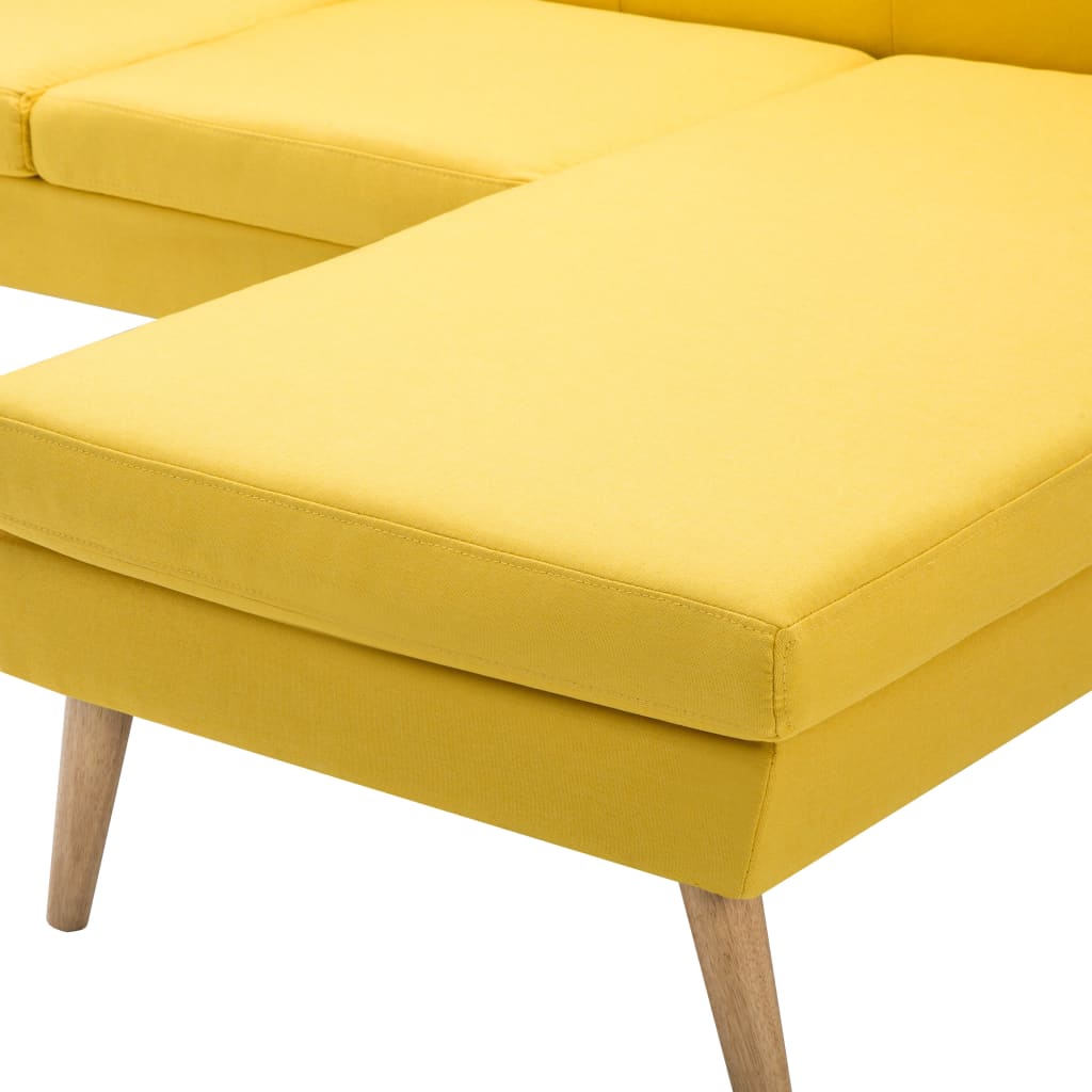 vidaXL Rohová sedačka s textilním čalouněním 186 x 136 x 79 cm žlutá