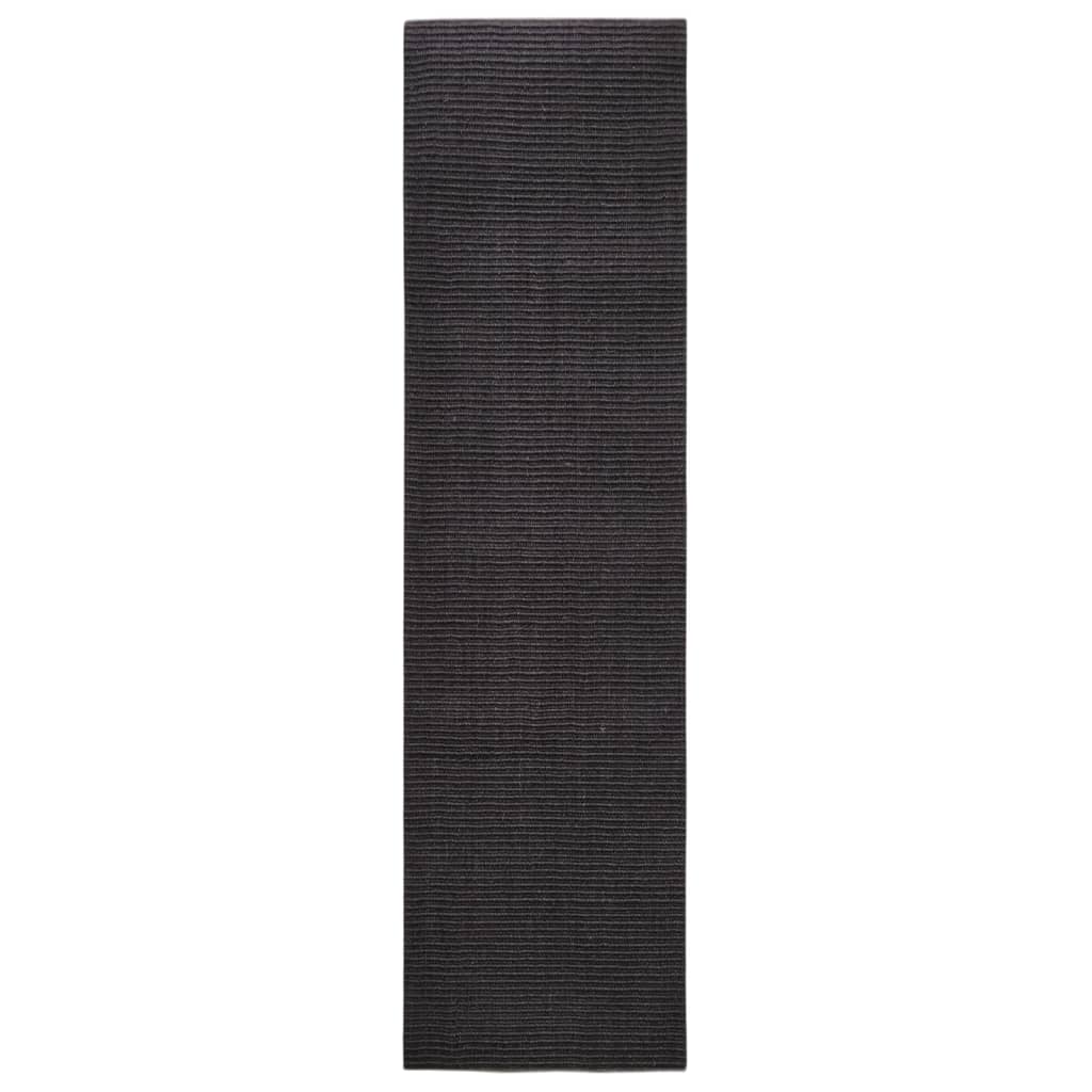 vidaXL Sisalový koberec pro škrabací sloupek černý 80 x 300 cm