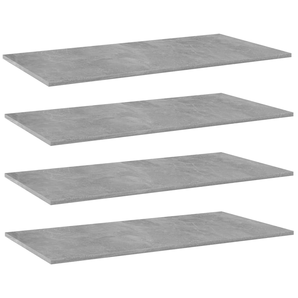 vidaXL Přídavné police 4 ks betonově šedé 80 x 30 x 1,5 cm dřevotříska