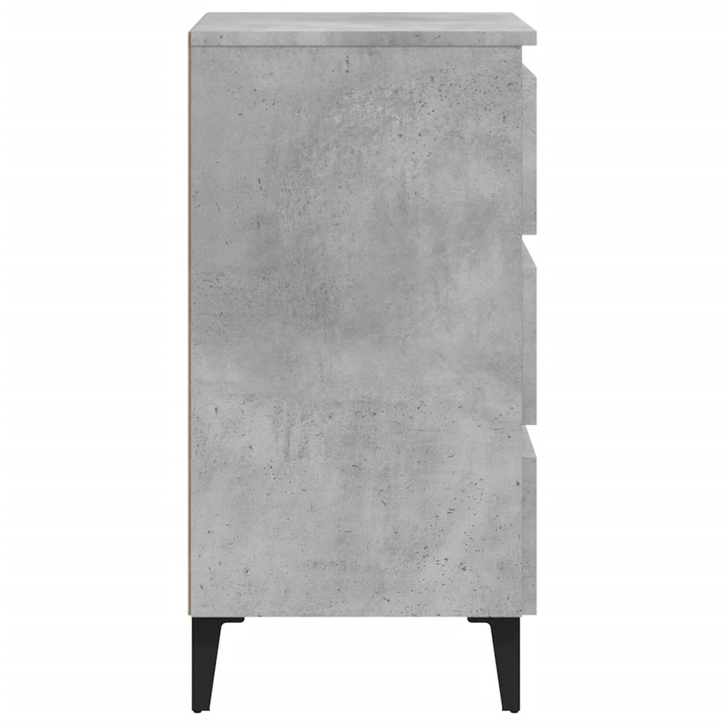 vidaXL Noční stolek s kovovými nohami betonově šedý 40 x 35 x 69 cm