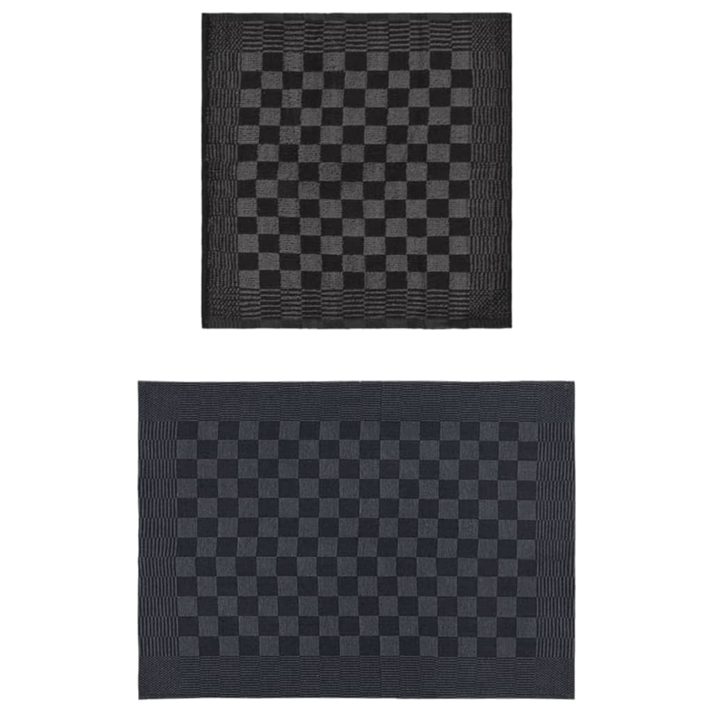vidaXL Kuchyňské utěrky 20 ks černé a šedé bavlna