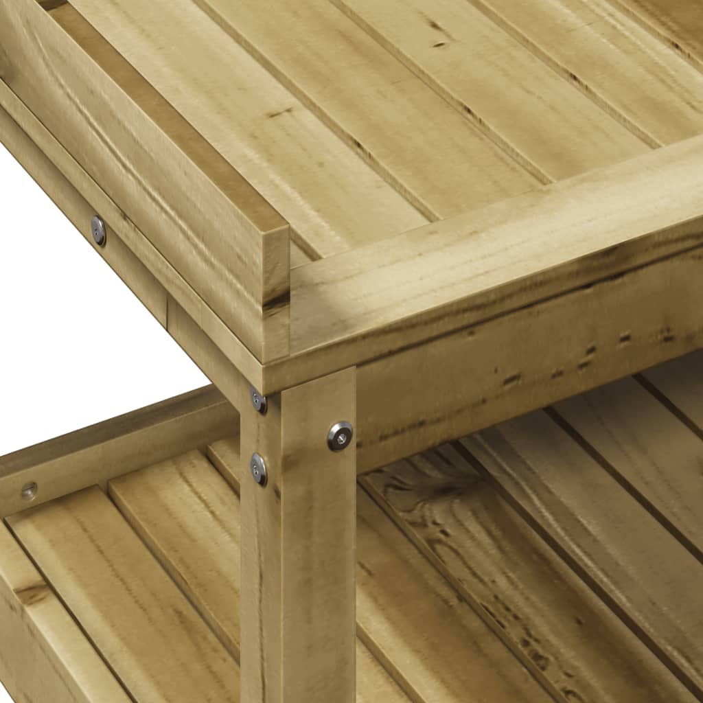 vidaXL Přesazovací stůl s policemi 108x45x86,5 cm impregnované dřevo