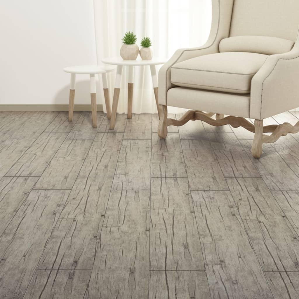 vidaXL Nesamolepicí PVC podlahová prkna 4,46 m² 3 mm světle šedá