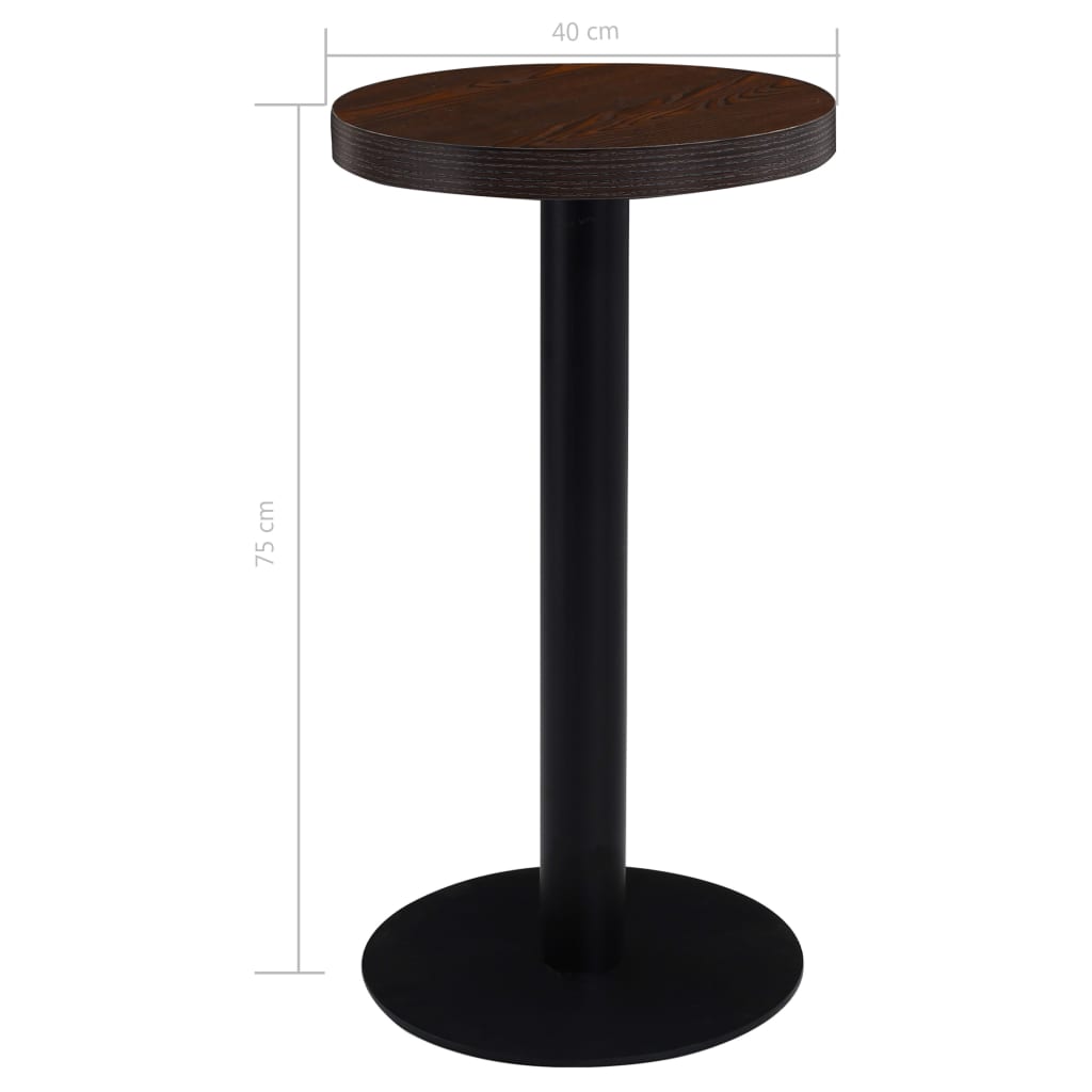 vidaXL Bistro stolek tmavě hnědý 40 cm MDF