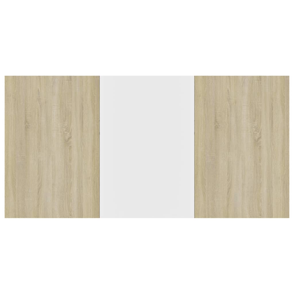 vidaXL Jídelní stůl bílý a dub sonoma 180 x 90 x 76 cm dřevotříska